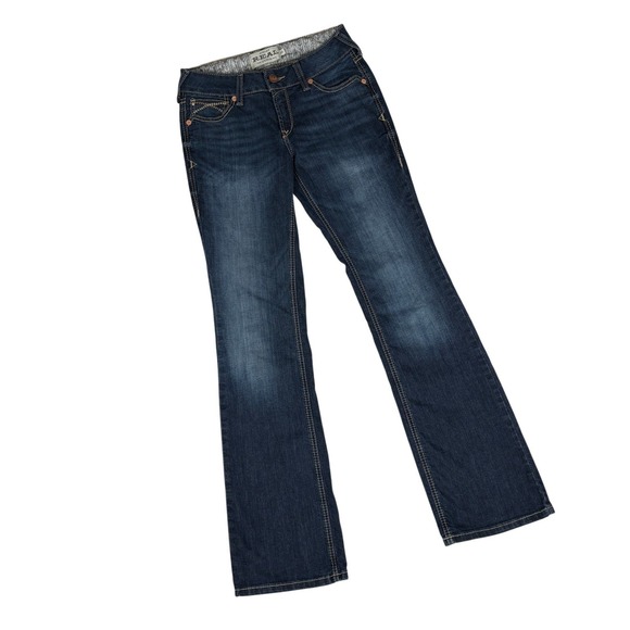 Ariat Denim - Ariat REAL Arrow Boot Jeans Women's 28R (29x33) Low Rise Dark Wash Stretch Denim